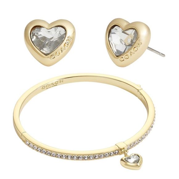 Coach “I Heart Coach Bundle” Bracelet & Earrings - Picture 1 of 1